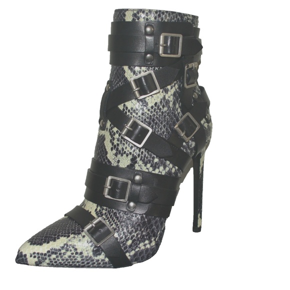 NIB YSL YVES SAINT LAURENT $3695 PYTHON LEATHER BOOTS SZ US 6.5 EU 36.5 - Picture 1 of 8